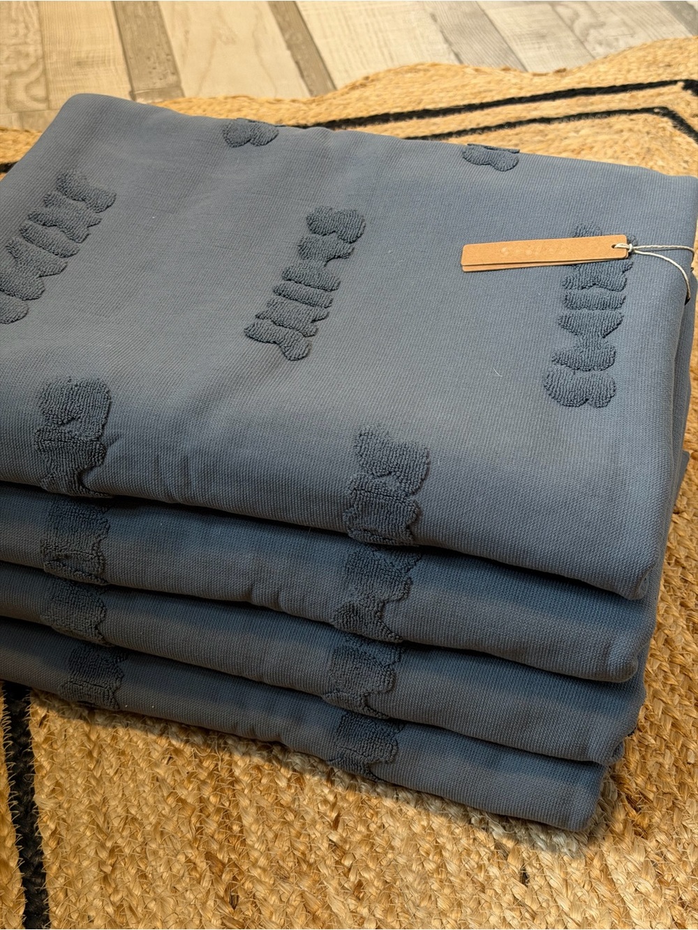 SKIMS Dark Slate Gray Logo Terry Bath Towel - Picture 2 of 5